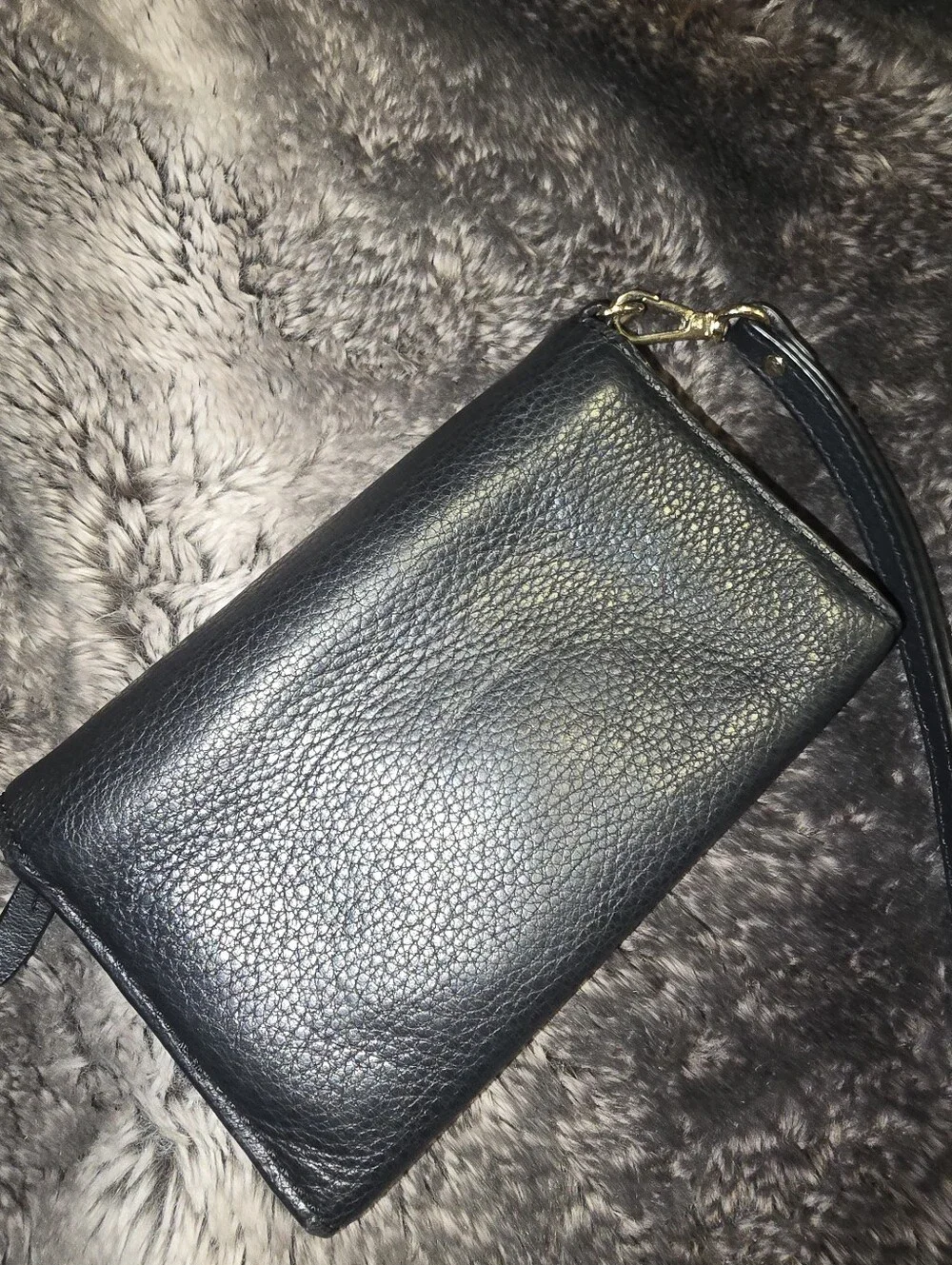 Michael Kors Black Leather Wallet Wristlet Mk